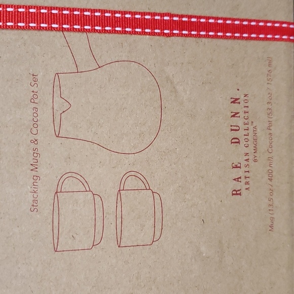 Rae Dunn NWT Cocoa Pot and Stacking Mugs Holiday Gift Set - Picture 6 of 6